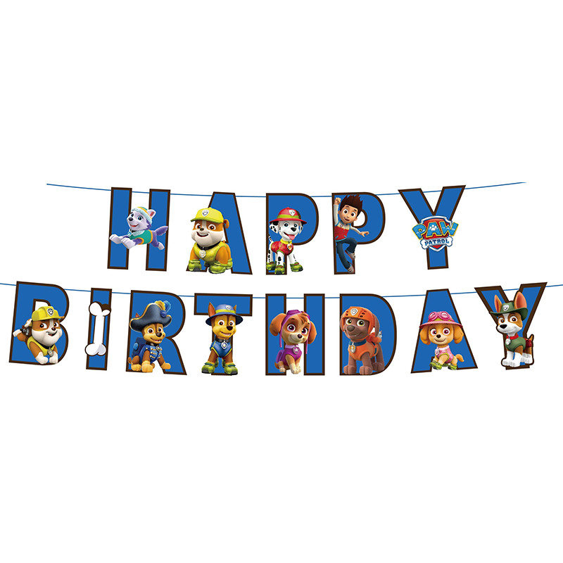ریسه تولد مدل تولد مبارک طرح سگ های نگهبان مدل blue paw team کد 28