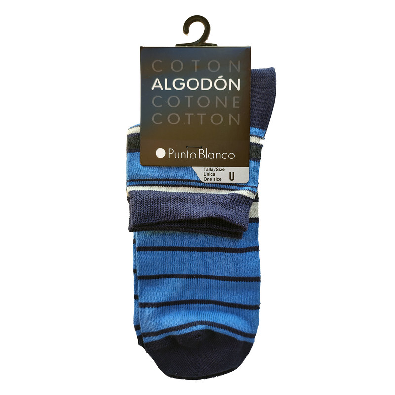 جوراب مردانه پونتو بلانکو مدل کتان آلگودون طرح دار کوتاه 599-00-74725
