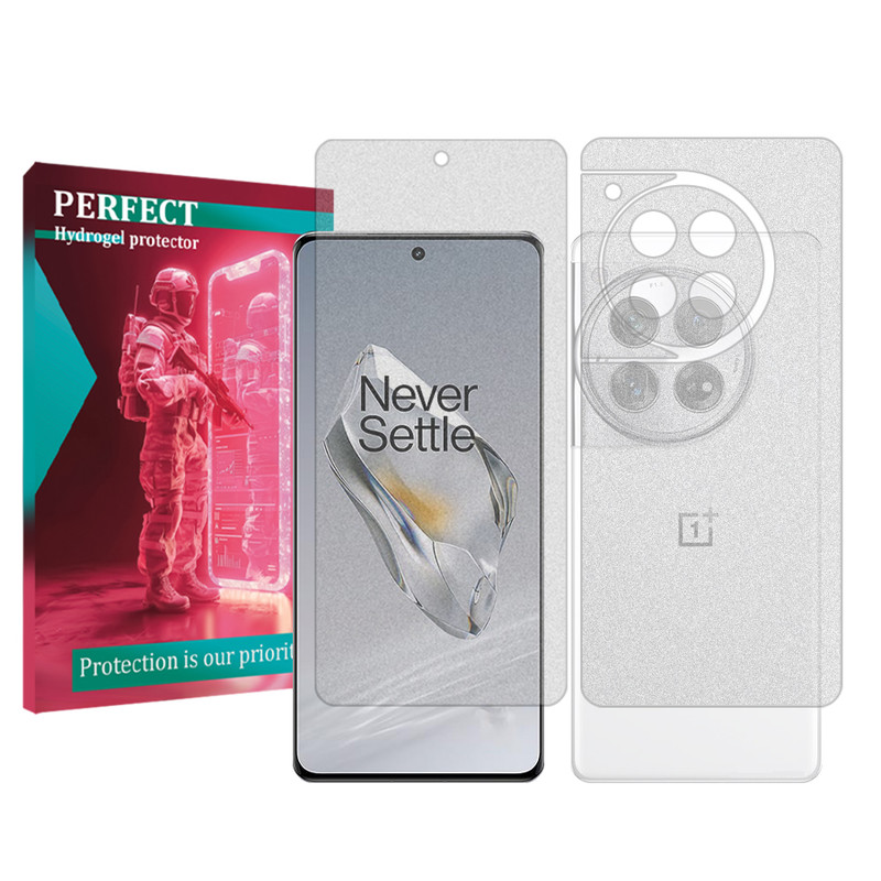 محافظ صفحه نمایش مات پرفکت مناسب برای گوشی موبایل وان پلاس 12 به همراه محافظ پشت گوشی