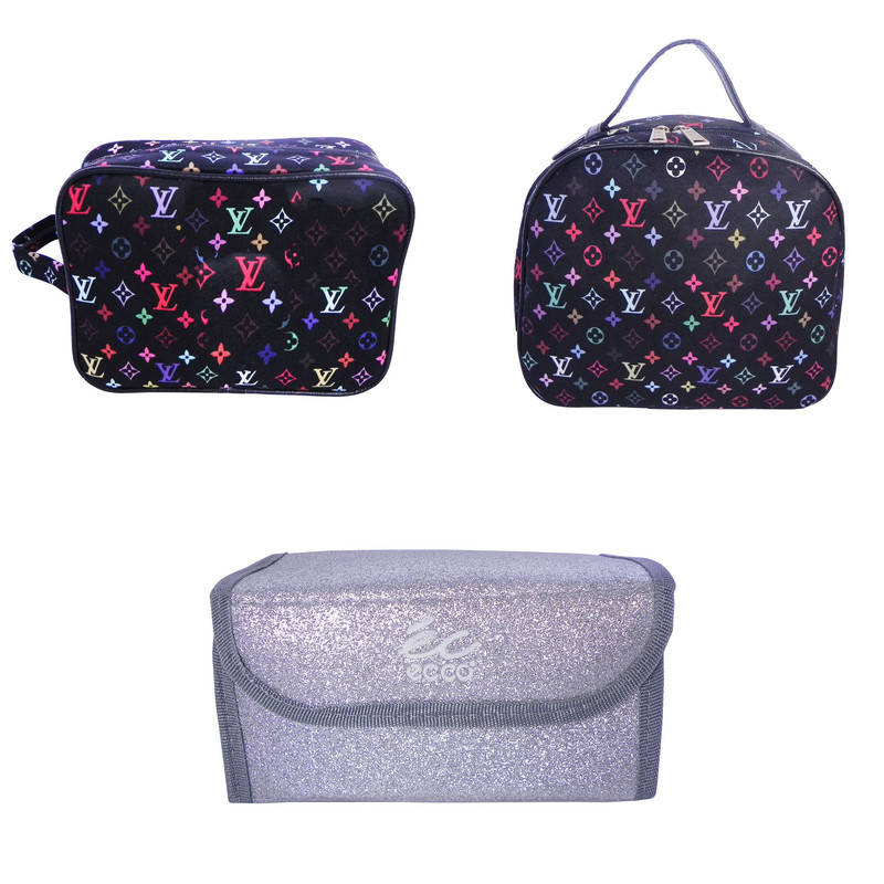 کیف لوازم آرایش و گریم زنانه کد 0011 مجموعه 3 عددی