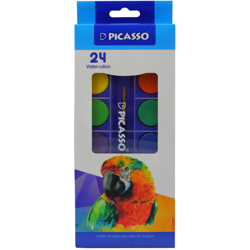 آبرنگ 24 رنگ پیکاسو طرح طوطی