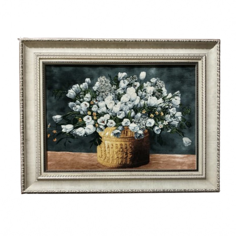 تابلو فرش دستبافت مدل گل های زینتی کد NKP.T 2/49