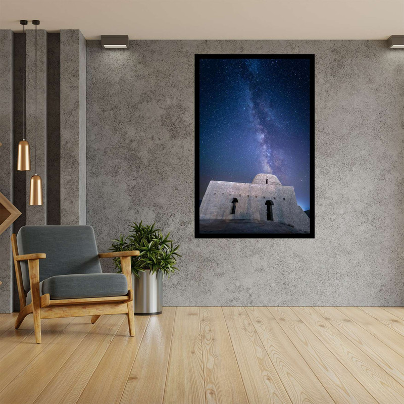 خرید و قیمت تابلو نوری بکلیت طرح بنای تاریخی و معماری ایرانی منظره آسمان و ستاره مدل B-bu2639