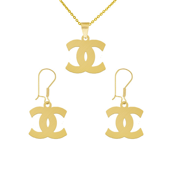 نیم ست طلا 18 عیار زنانه طلای کامک مدل شیک و جدید