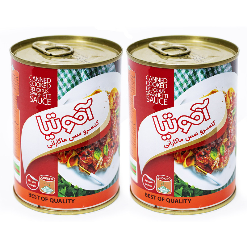 خرید و قیمت کنسرو مایه ماکارونی با سویا و قارچ آموتیا - 400 گرم بسته 2 عددی