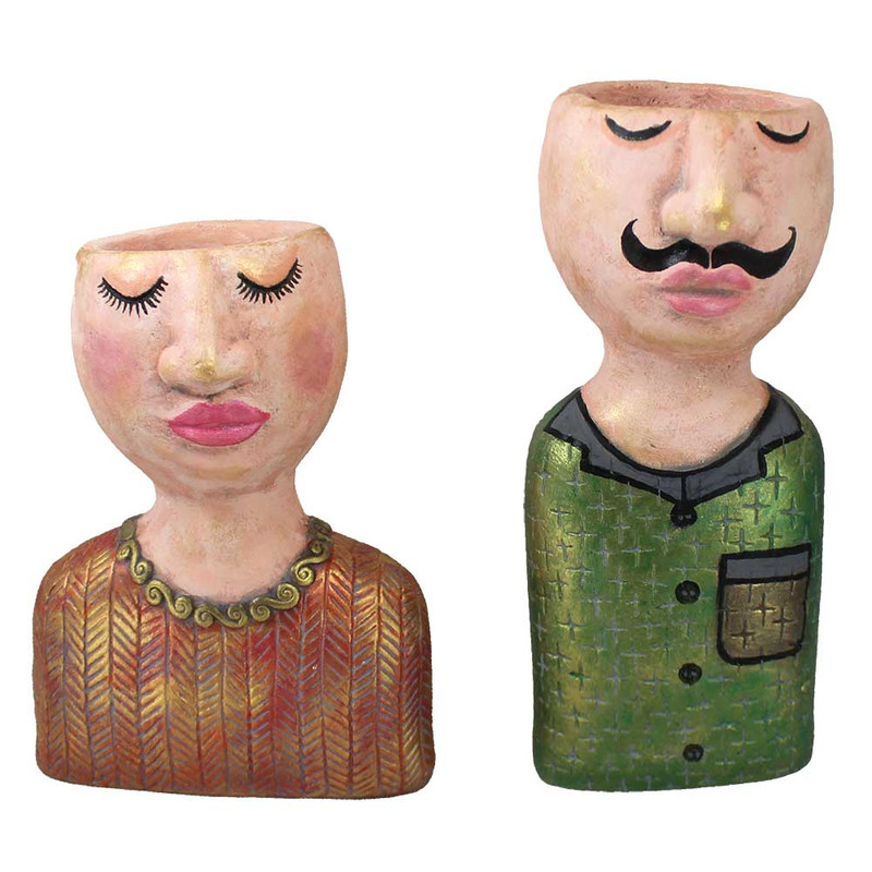 گلدان دکوری مدل خانم و آقا مجموعه 2 عددی