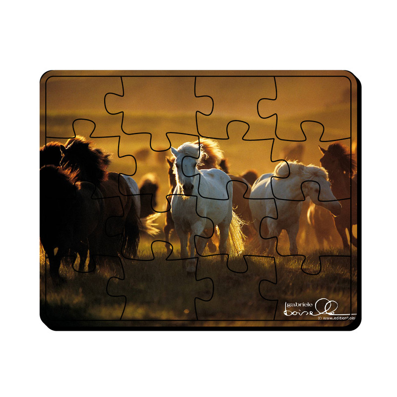پازل 16 تکه مدل گله اسب ها و غروب