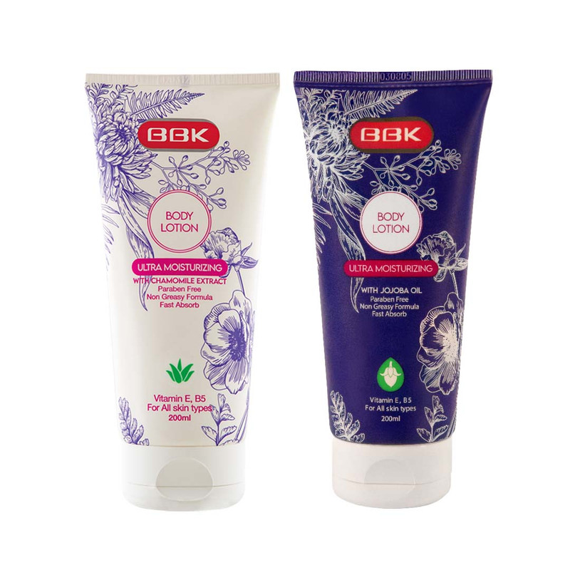 لوسیون بدن ببک مدل آلوئه ورا حجم 200 میلی لیتر به همراه لوسیون بدن ببک مدل جوجوبا حجم 200 میلی لیتر