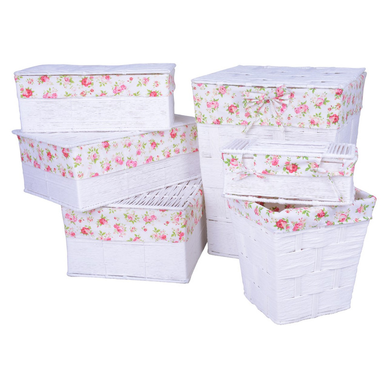 سرویس جهیزیه 6 پارچه سطل و سبد ژینورا مدل CH55-W