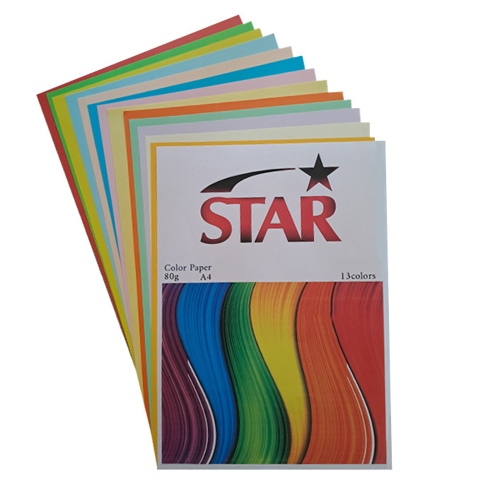 کاغذ رنگی A4 استار کد A4-80 بسته 130 عددی