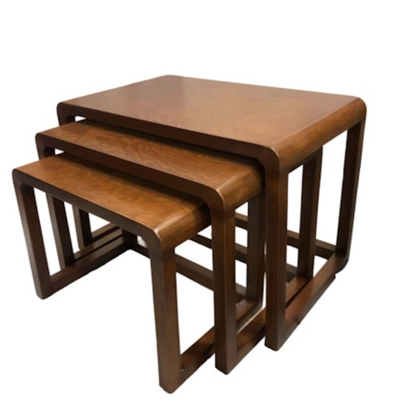 میز عسلی مدل بغل خم B 11012 مجموعه 3 عددی