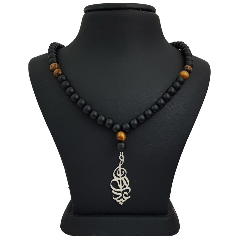 گردنبند نقره مردانه ترمه ۱ طرح عبدالله کد mas 00666