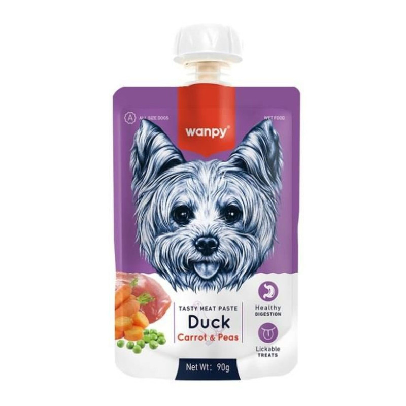 خرید و قیمت پودینگ سگ ونپی مدل اردک و هویج و نخود وزن 90 گرم