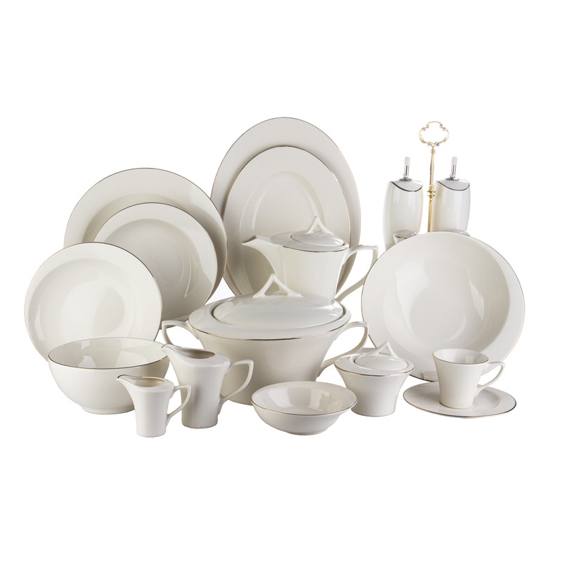 خرید و قیمت سرویس غذاخوری 90 پارچه چینی توس ایران سری الیزابت حاشیه طلا درجه یک