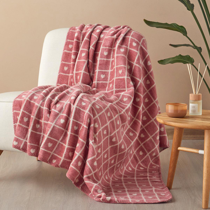 پتو انگلیش هوم مدل Sweet hearts سایز 130*170 سامتی متر