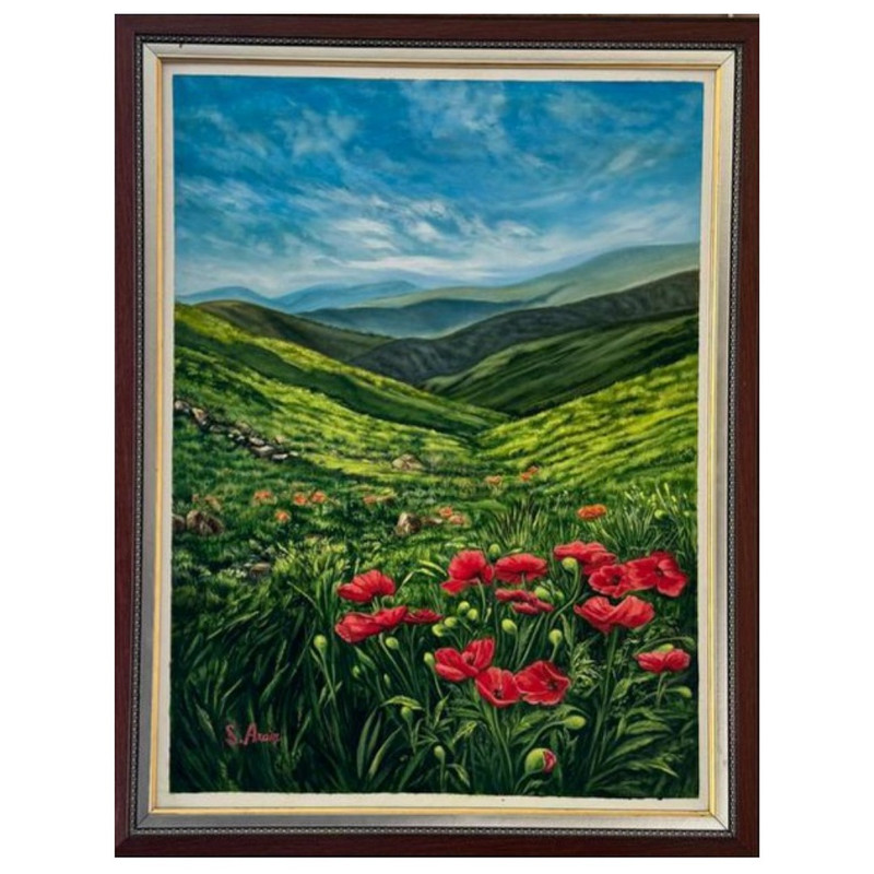 تابلو نقاشی رنگ روغن مدل یک روز بهاری