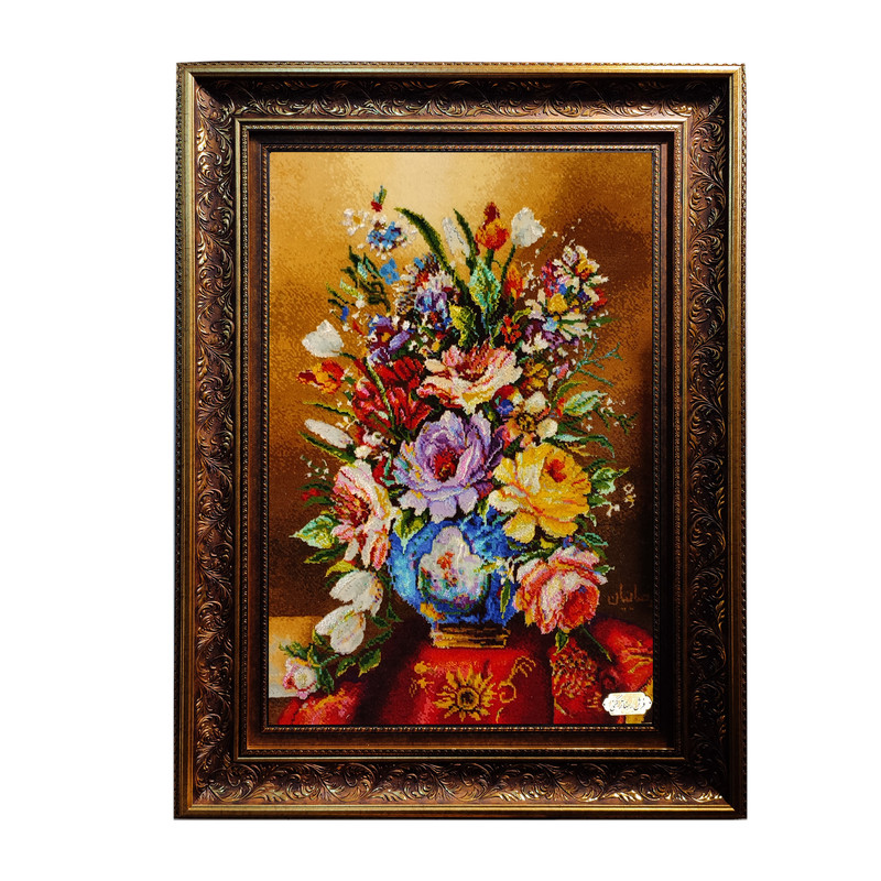 تابلو فرش دستبافت فرش رضا ترکمنی مدل 117