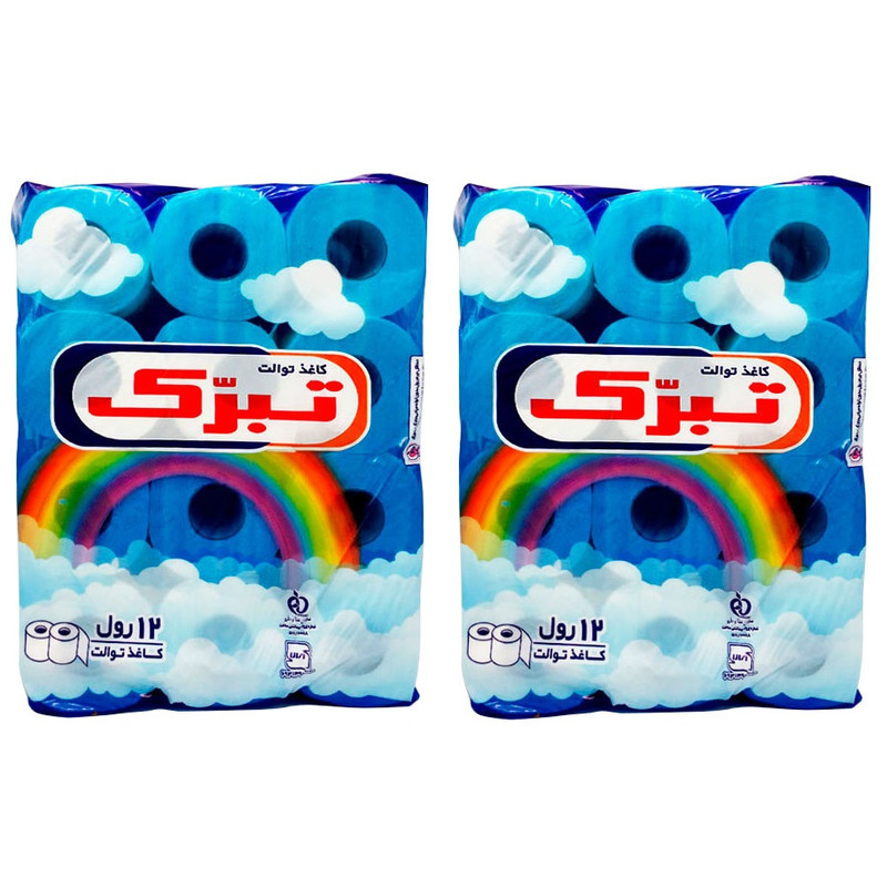 دستمال توالت تبرک مدل آسمان دو بسته 12 عددی