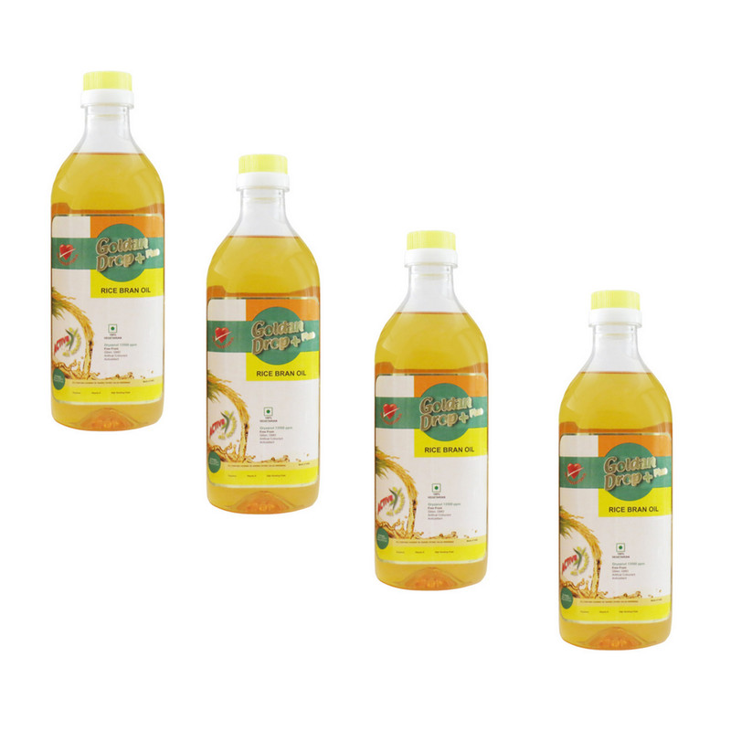 خرید و قیمت روغن سبوس برنج گلدن دراپ - 1 لیتر بسته 4 عددی