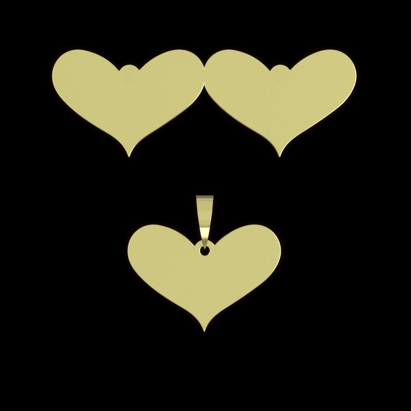 خرید و قیمت نیم ست طلا 18 عیار زنانه مدوپد مدل قلب کد NA17557