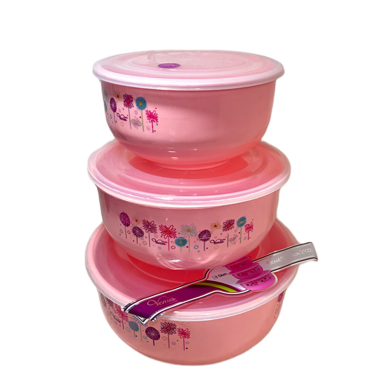 ظرف نگهدارنده ونوس پلاستیک مدل v2123 بسته سه عددی