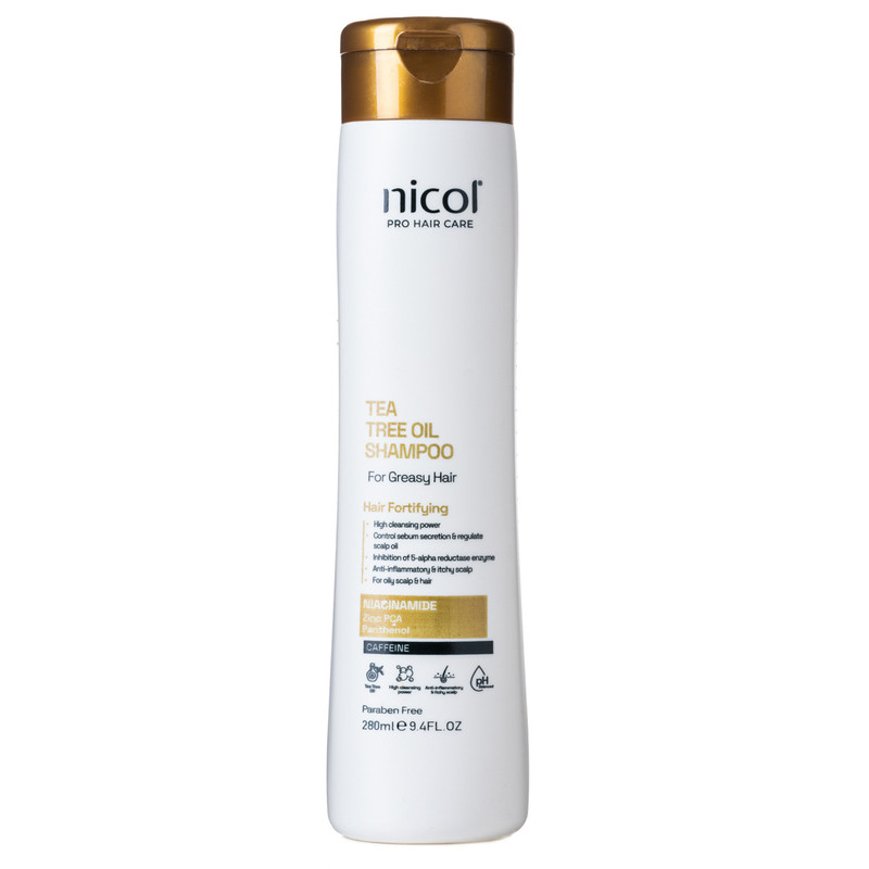 شامپو مو نیکول مدل TEA TREE OIL حجم 280 میلی لیتر