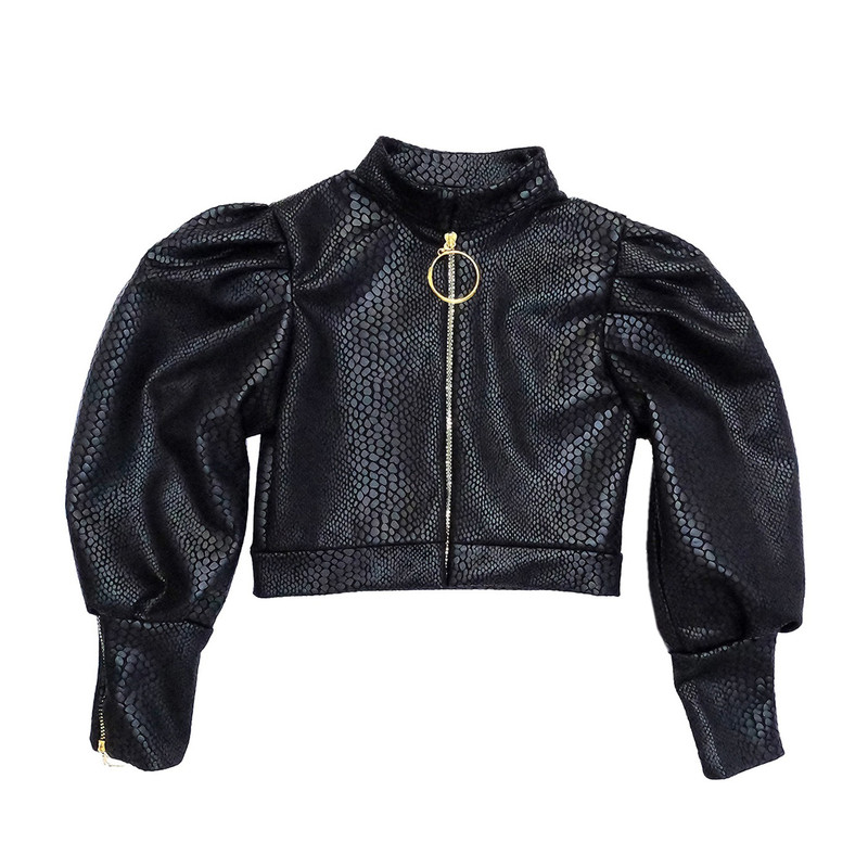 کت دخترانه مدل کراپ پوست ماری کد CC349GB