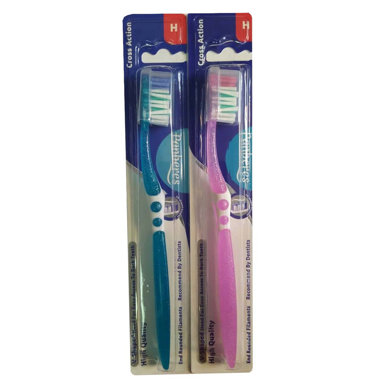 خرید و قیمت مسواک پنبه ریز مدل crossaction با برس سخت مجموعه 2 عددی