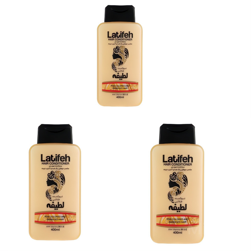 نرم کننده مو لطیفه مدل آووکادو حجم 400 میلی لیتر مجموعه 3 عددی