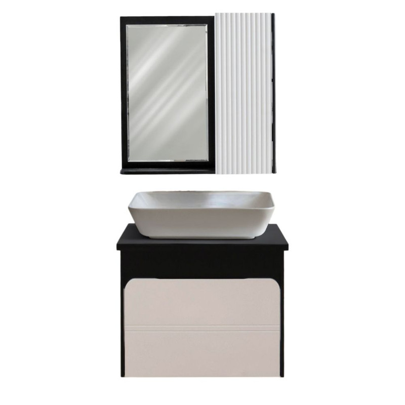 خرید و قیمت ست کابینت و روشویی بی اس سی مدل آذر کد 08 به همراه آینه باکس