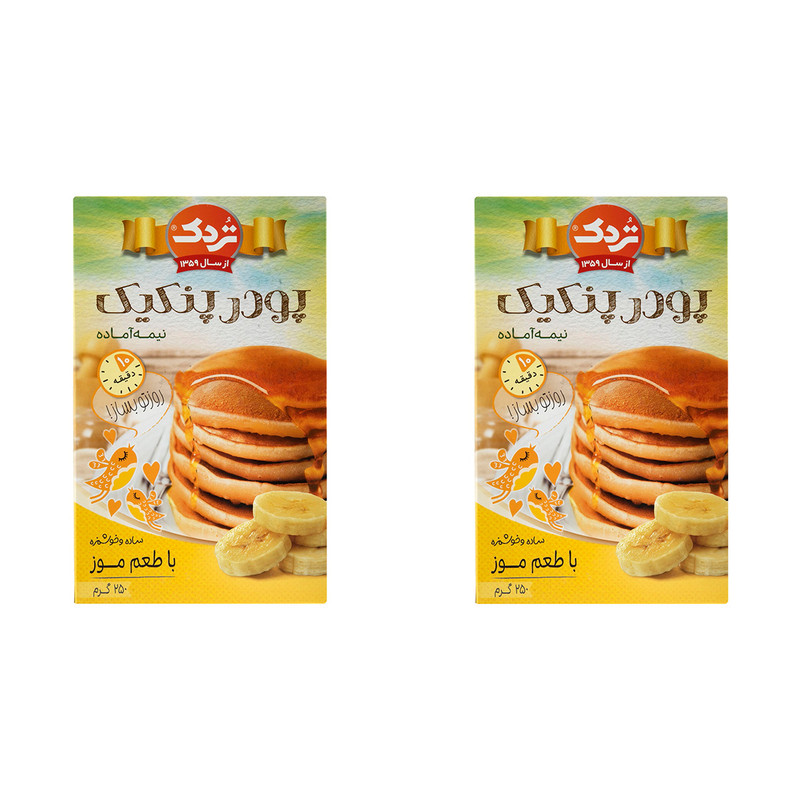 خرید و قیمت پودر پنکیک موز تردک - 250 گرم بسته 2 عددی