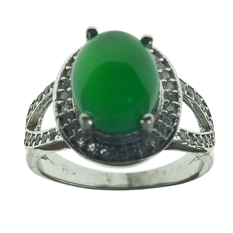 انگشتر نقره زنانه سلین کالا مدل عقیق یشم کد 56