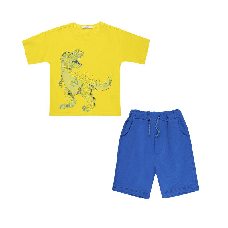 ست تی شرت و شلوارک پسرانه فیورلا مدل دایناسور کد 35048