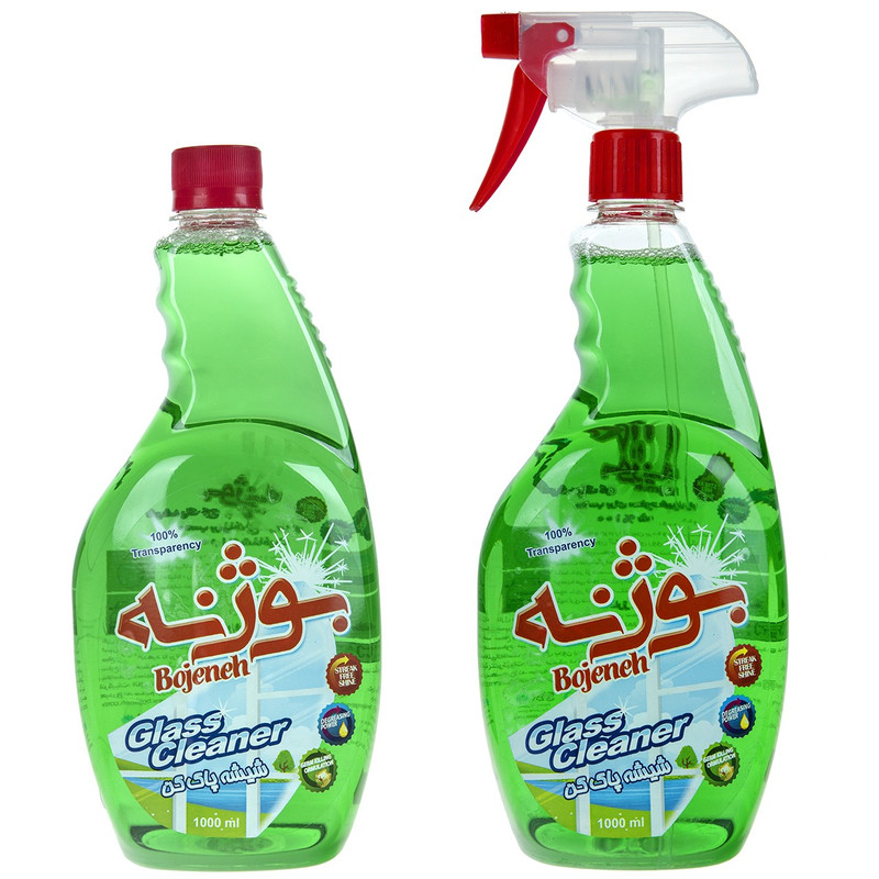 پک شیشه پاک کن سبز بوژنه حجم 1000 میلی لیتر بسته 2 عددی
