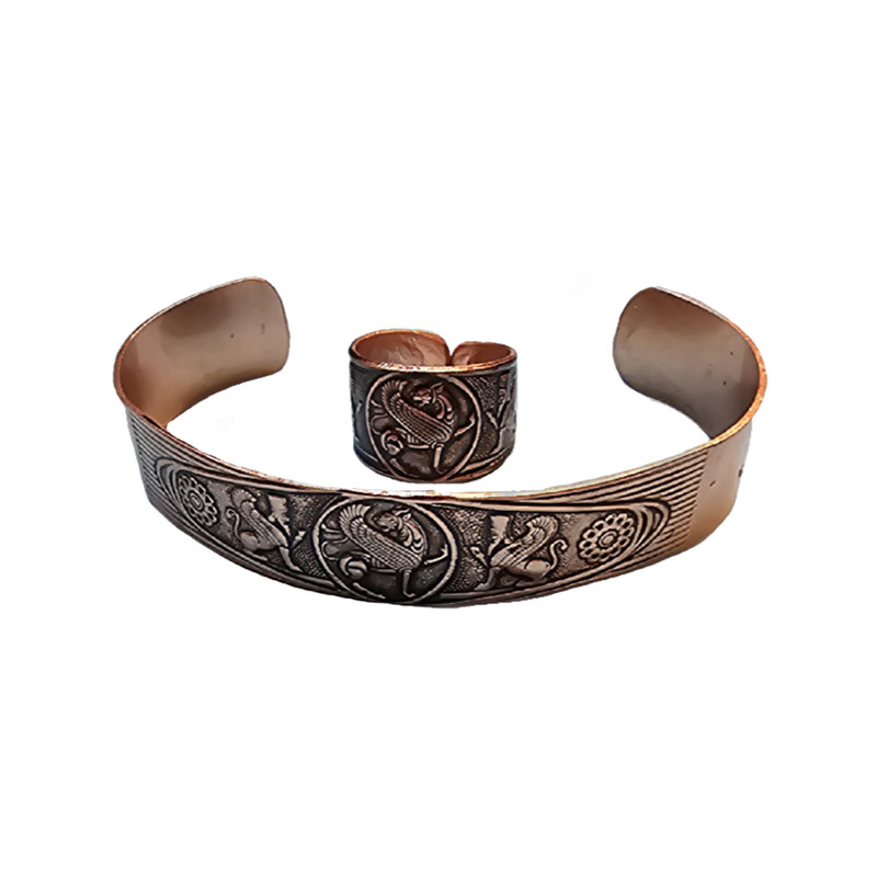 خرید و قیمت انگشتر و دستبند مردانه مدل سیاه قلم کد S084