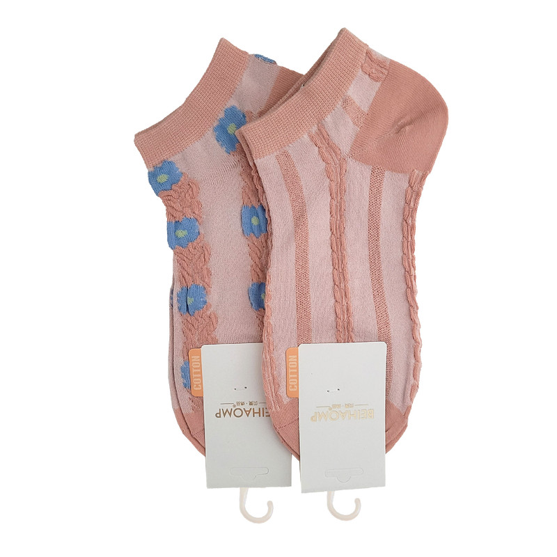 جوراب دخترانه مدل برجسته فانتزی کد 3-01263 - بسته 2 عددی