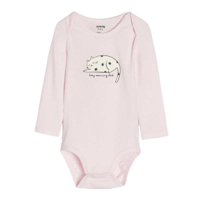 بادی آستین بلند نوزادی سین سی مدل گربه