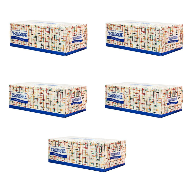 دستمال کاغذی 150 برگ تبرک مدل پترن بسته 5 عددی