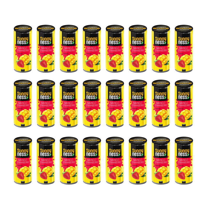 آبمیوه مخلوط انبه و توت فرنگی همراه با تکه های میوه سانی نس - 240 میلی لیتر بسته 24 عددی