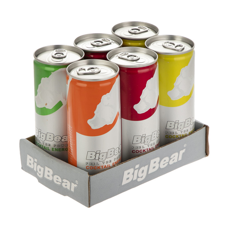 نوشابه کوکتل انرژی زا بیگ بیر - 250 میلی لیتر مجموعه 6 عددی