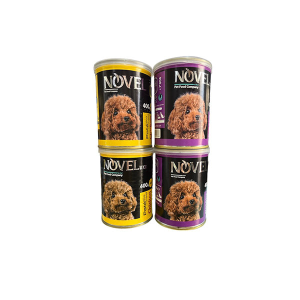 کنسرو غذای سگ نوول مدل گوشت گوساله و مرغ بسته 4 عددی وزن 1600 گرم