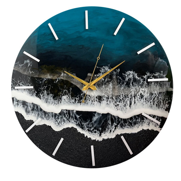ساعت دیواری رزینی مدل دریا شب