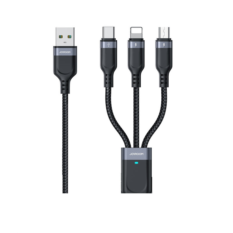 کابل تبدیل USB به لایتنینگ/USB-C/microUSB جوی روم مدل A18 3.5A طول 0.30 متر