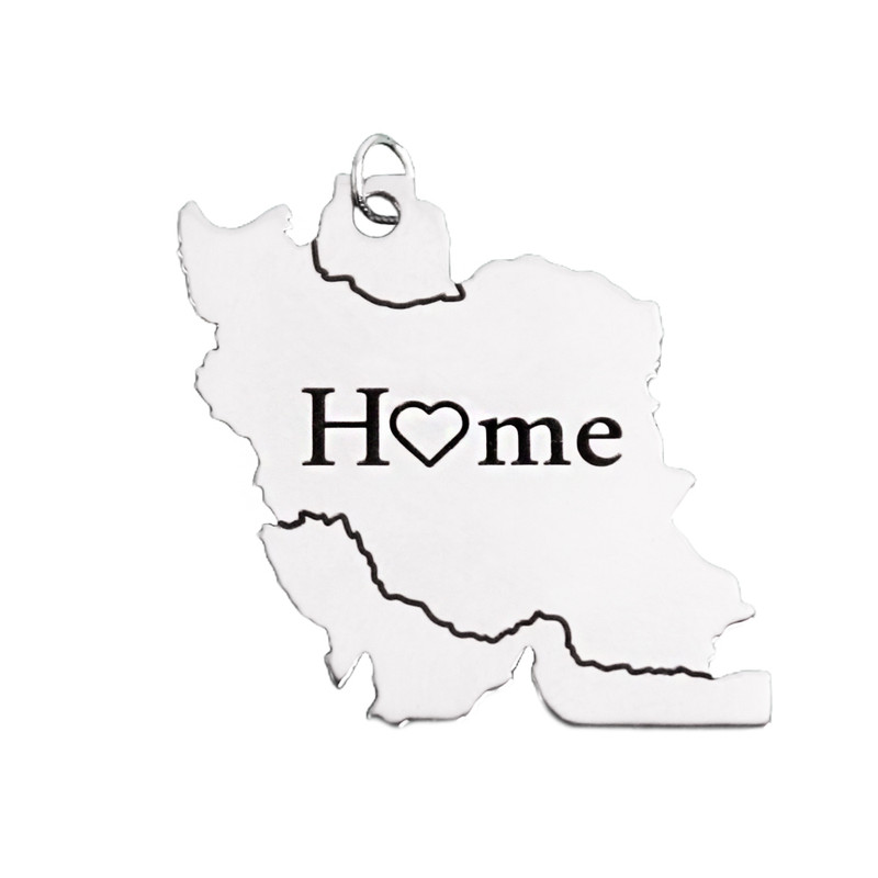 آویز گردنبند گلسو مدل نقشه ایران استیل