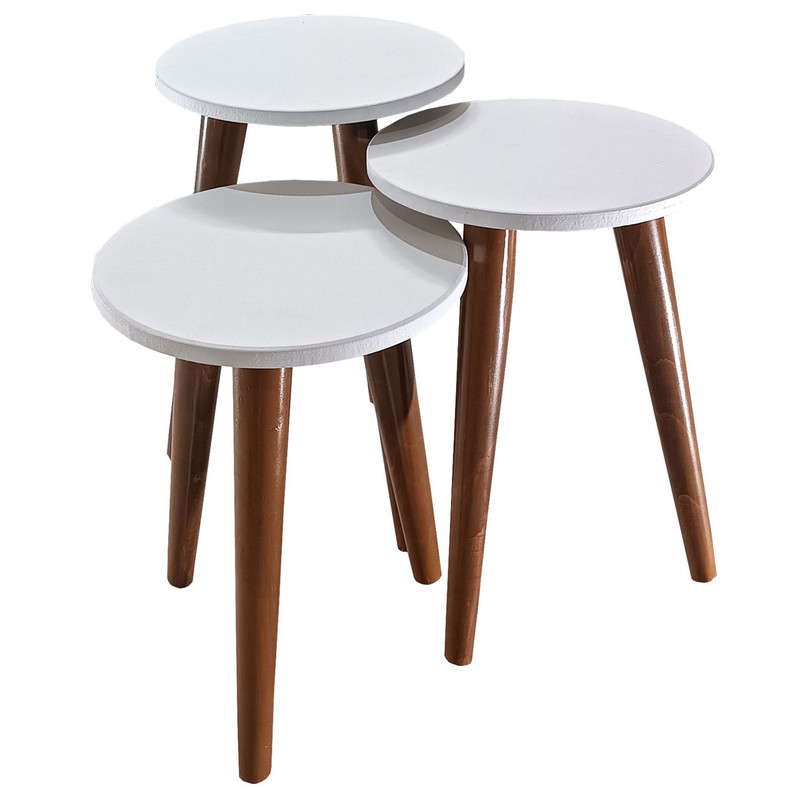 میز عسلی مدل لاین 323 کد 12 مجموعه 3 عددی