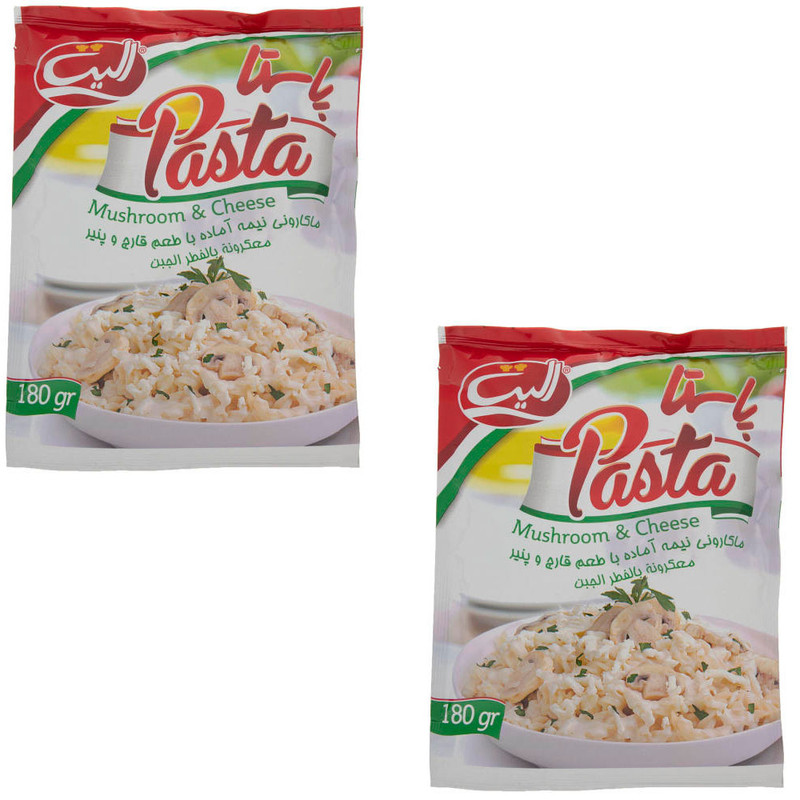 پاستا با طعم قارچ و پنیر الیت - 180 گرم بسته 2 عددی