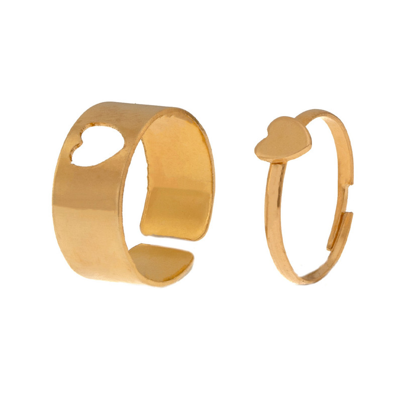 خرید و قیمت انگشتر زنانه برانت طرح قلب مکمل بسته 2 عددی