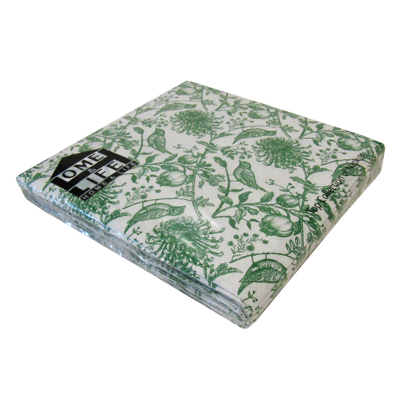 دستمال سفره هوم اند لایف مدل گراهام طرح گل و پرنده بسته 20 عددی