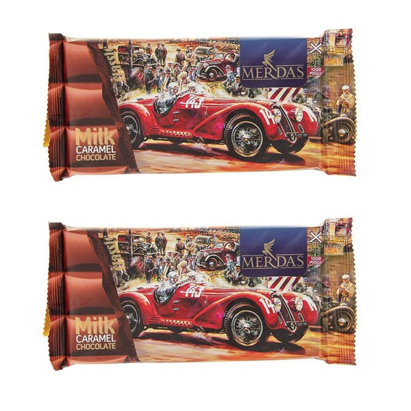 شکلات شیری با طعم کارامل مرداس - 70 گرم بسته 2 عددی