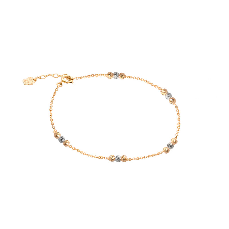 دستبند زنجیری طلا 18 عیار زنانه الی گالری مدل گوی البرناردو